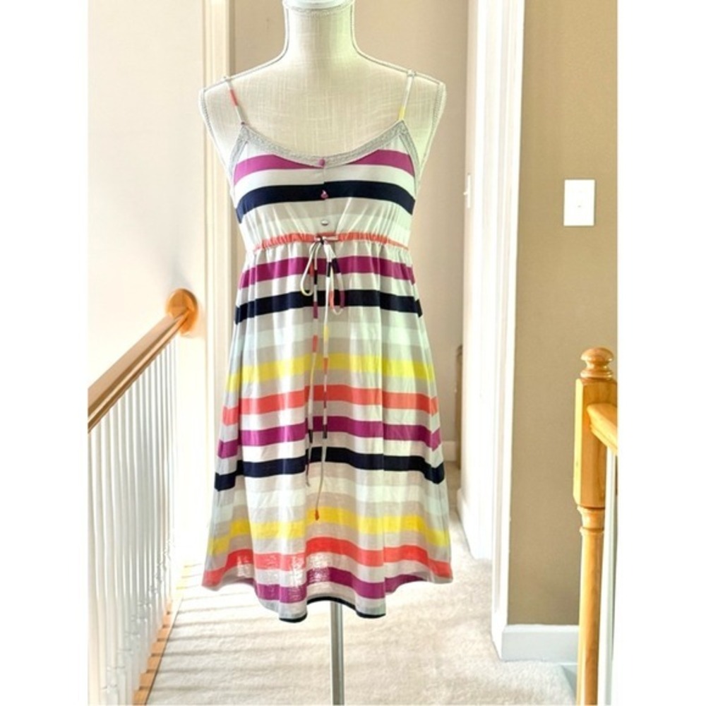 Quiksilver Womens Striped Empire Waist Mini Dress Multi Color Size M